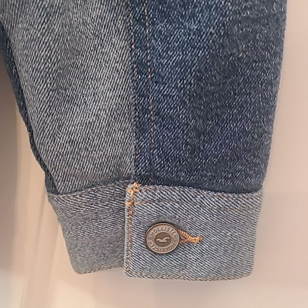Hollister Patchwork Sherpa Lined Denim Jean Jacke… - image 7